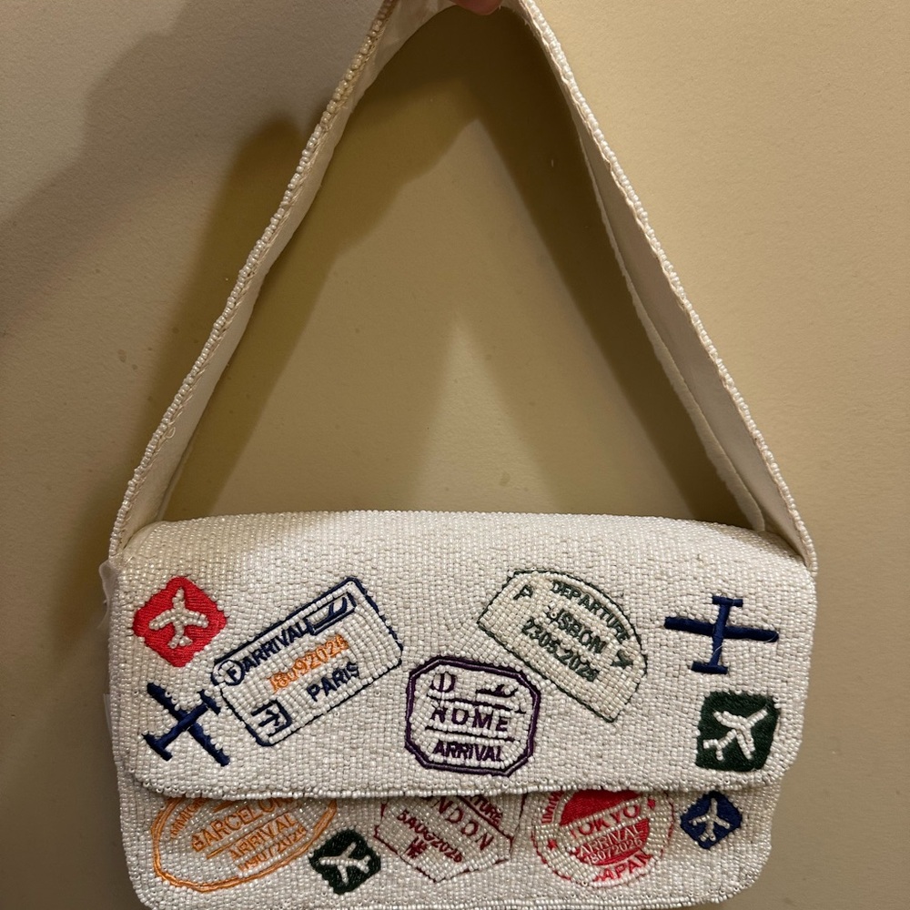 Viral beaded travel stamp Shoulder Bag